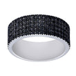 Rho. silver ring ADINANOR w/ 5 rk. black cz.