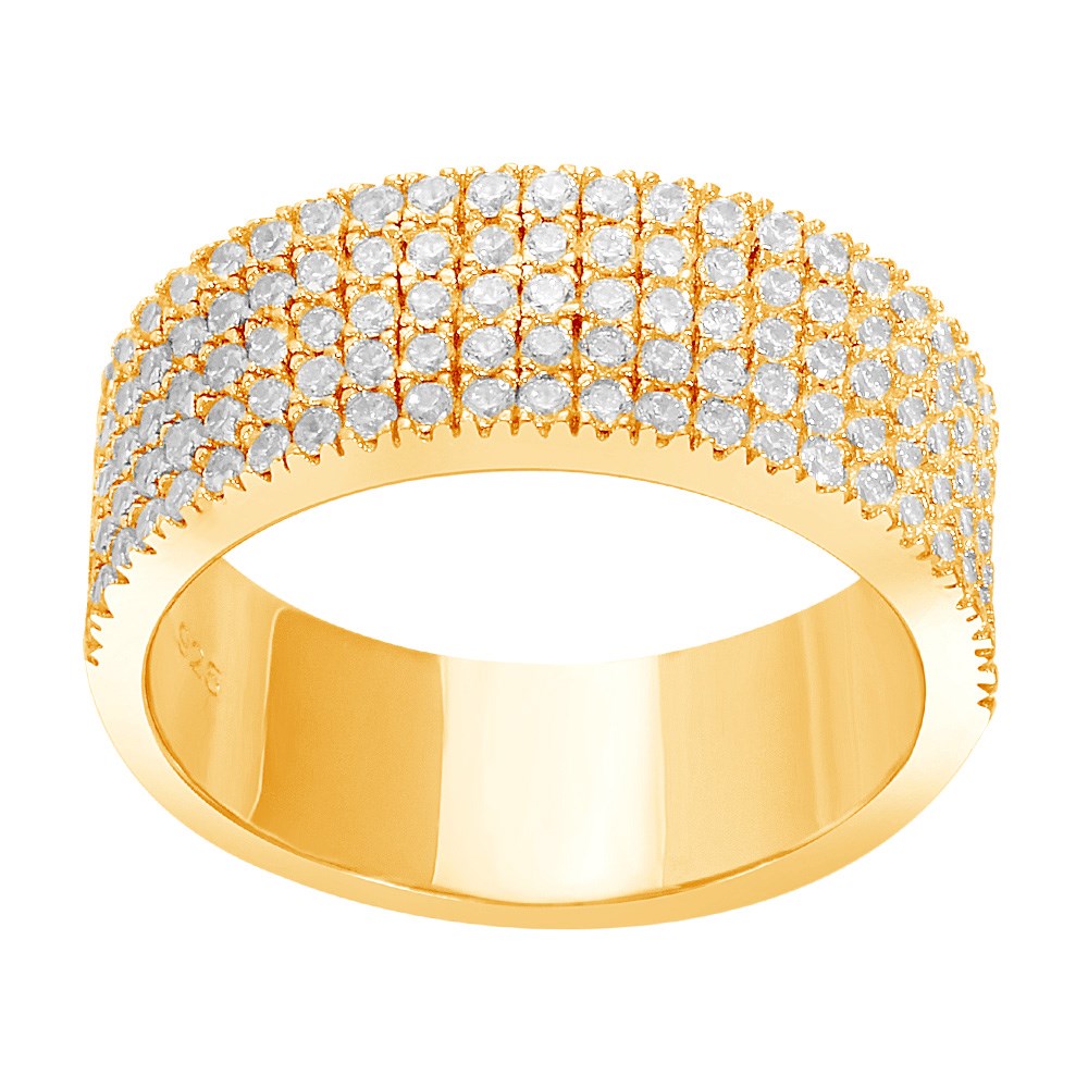 Rho. Silberring ADINANOR mit 5 rk. schwarzen Zirkonia.