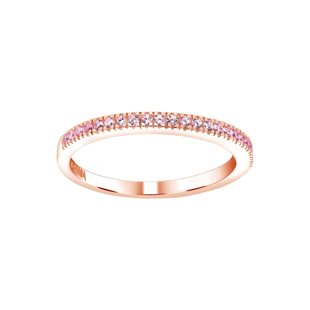 Silberring rosa cz HELLENOR - Vergoldet / 54