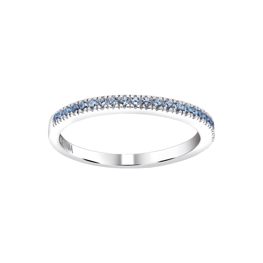 Silver ring light blue cz HELLENOR - Rhodium plated / 56