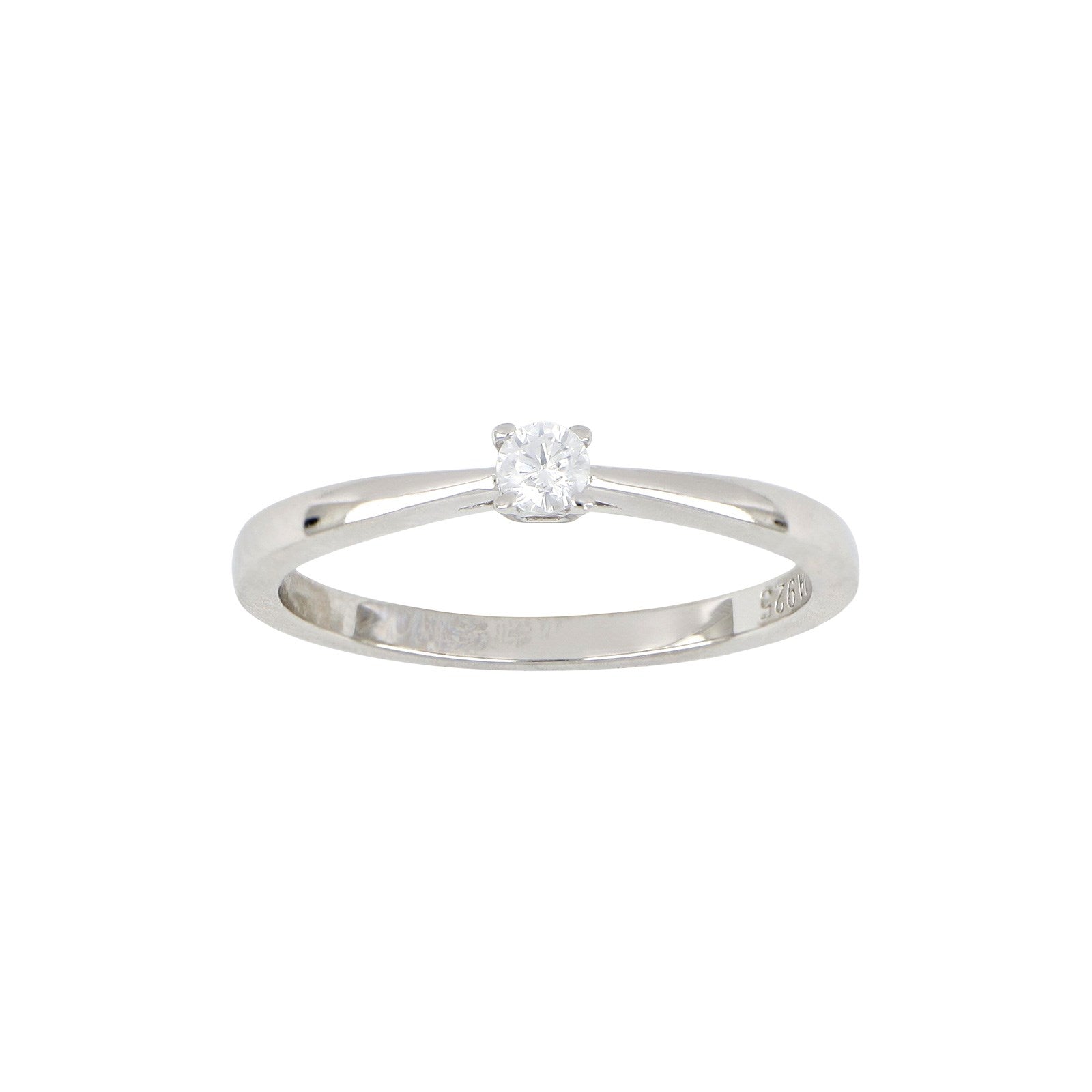 Rhd. Silber Ring 3mm Greifer HEGENOR
