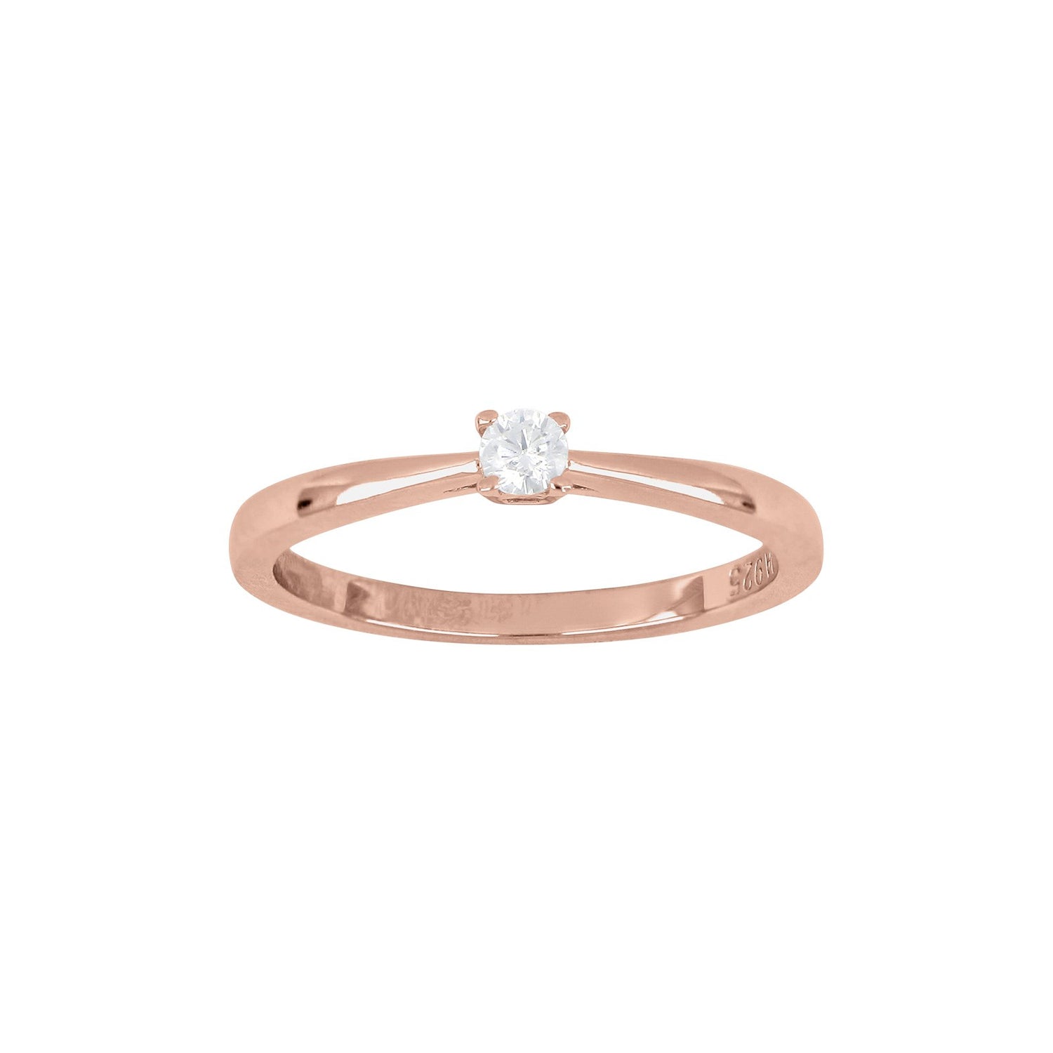 Rhd. Silber Ring 3mm Greifer HEGENOR - Vergoldet / 56