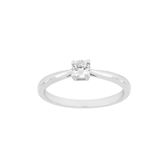 Rhd. silver ring 4mm grab HEGENOR - Rhodium plated / 60