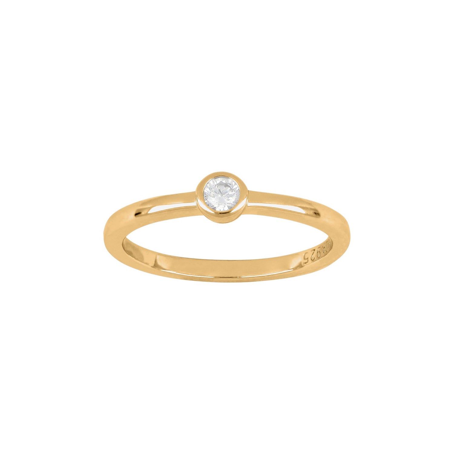Silberring rechts 3mm Rohr HANNANOR - Vergoldet / 60