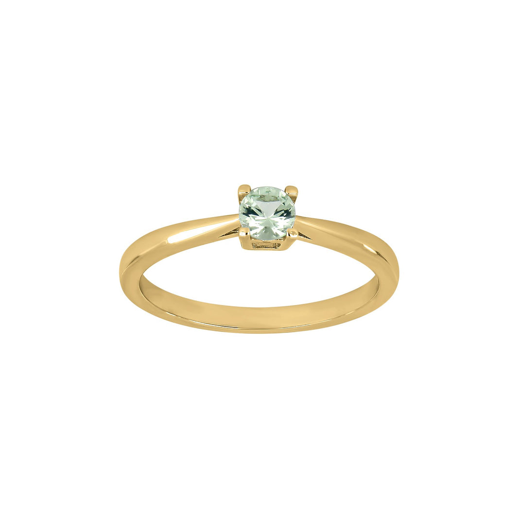 Silver ring 4mm light green HELENNOR - Gold plated / 60