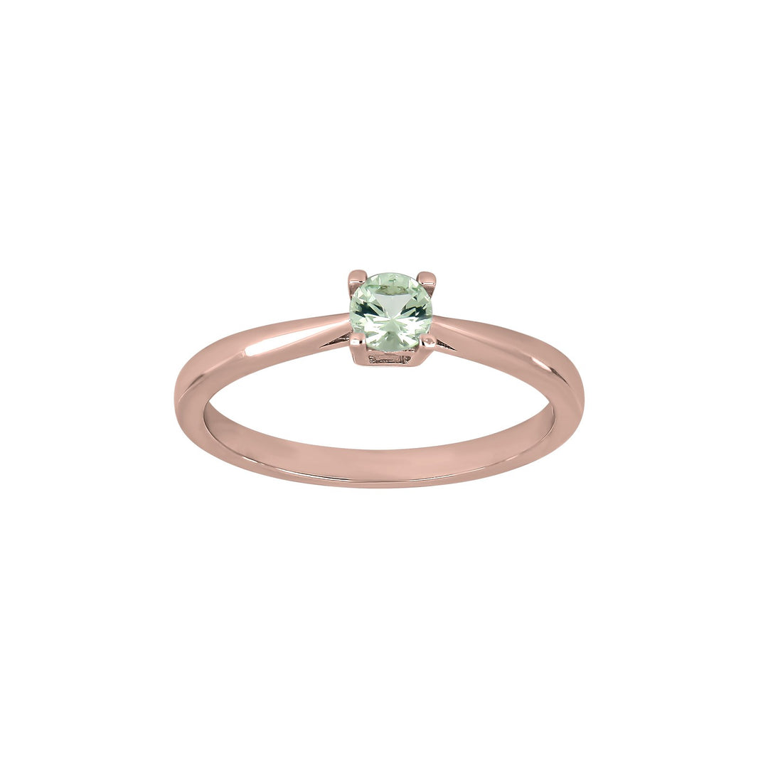 Sølv ring 4mm lysegrøn HELENNOR - Forgyldt / 60