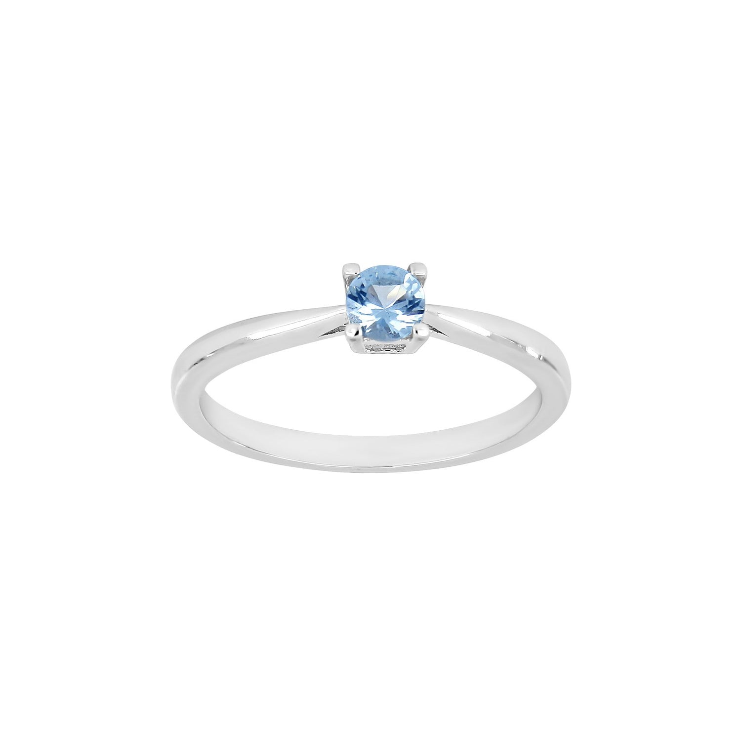Silberring 4mm hellblau HELENNOR - Vergoldet / 60