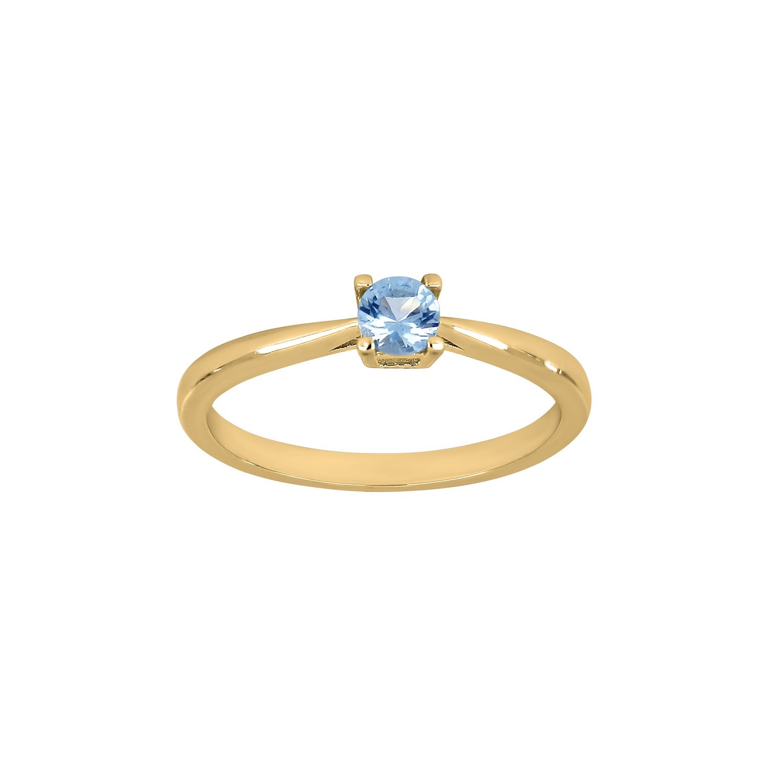 Silberring 4mm hellblau HELENNOR - Vergoldet / 60