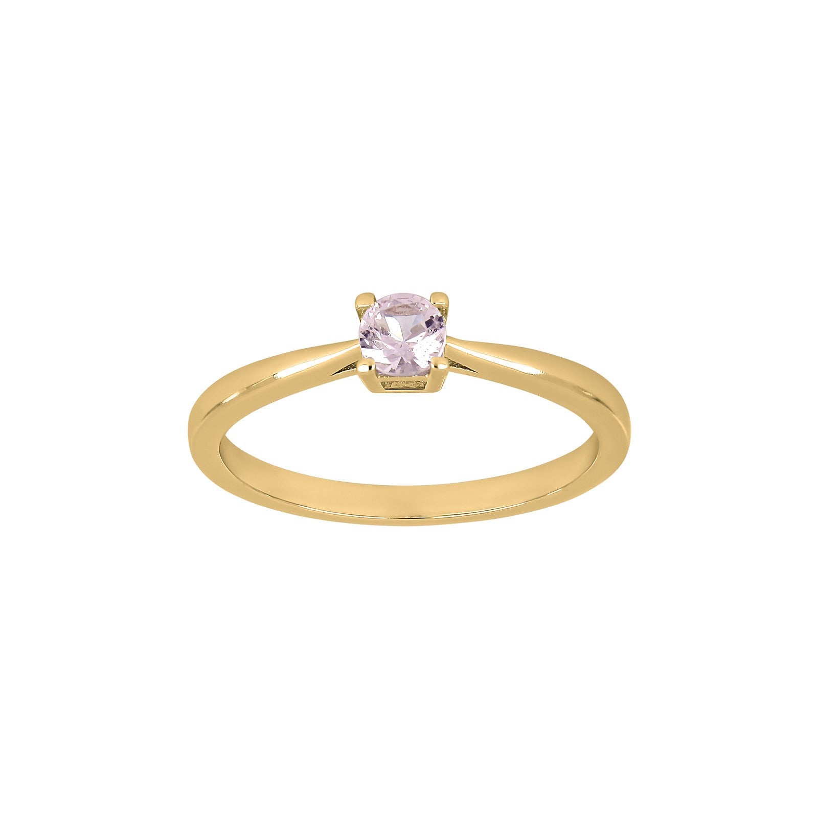Sølv ring 4mm lyserød HELENNOR