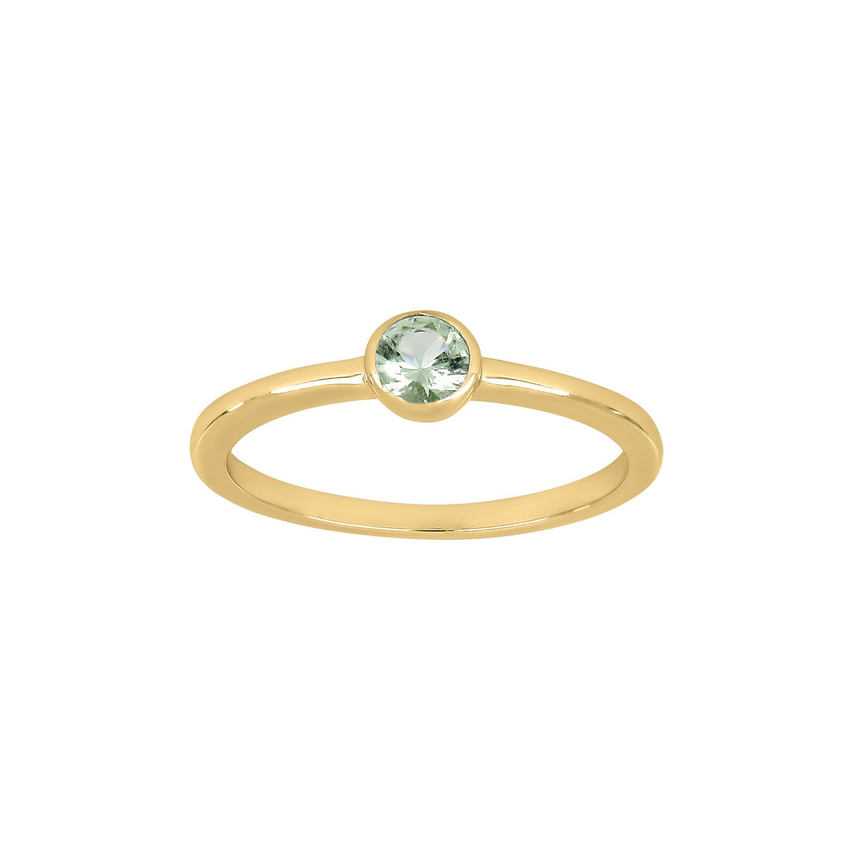Sølv ring 4mm lysegrøn HILDANOR