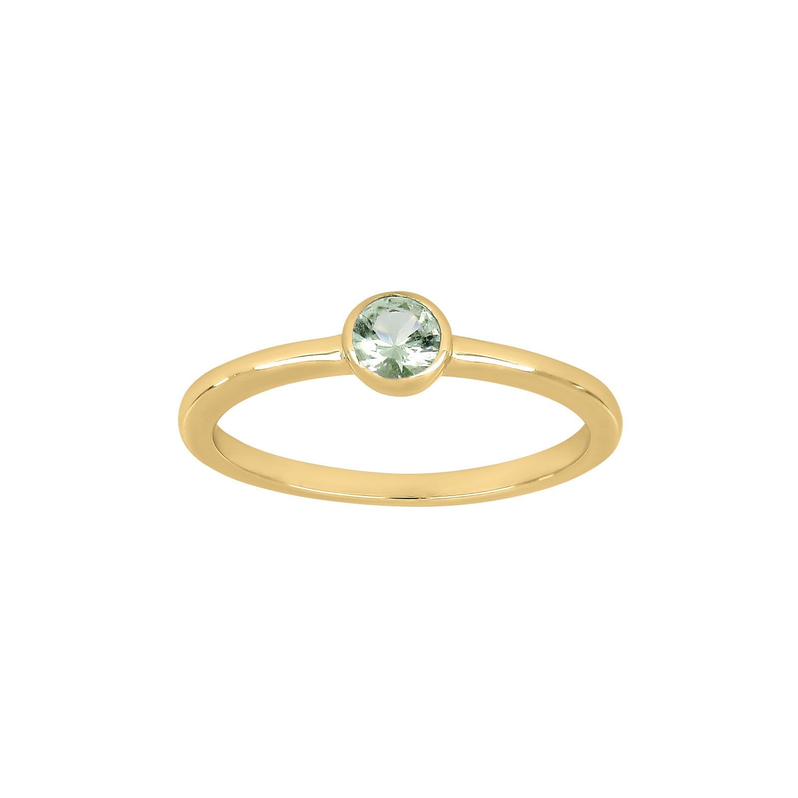Sølv ring 4mm lysegrøn HILDANOR