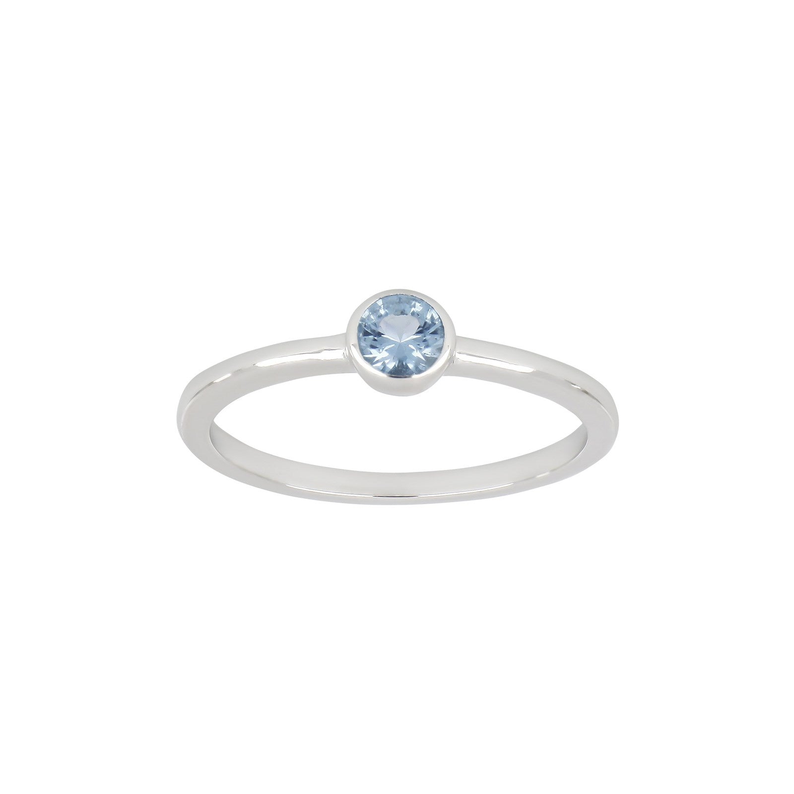 Silberring 4mm hellblau HILDANOR