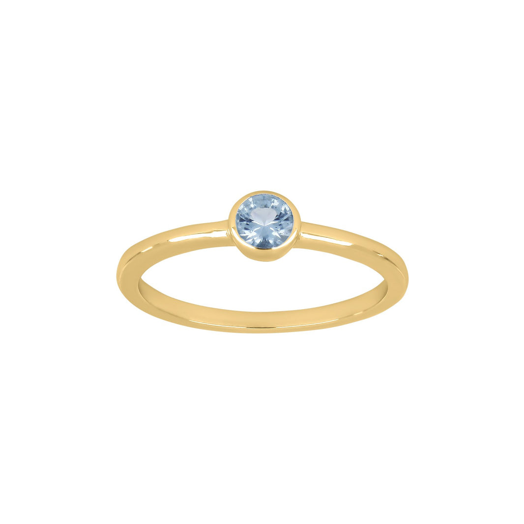 Sølv ring 4mm lyseblå HILDANOR - Forgyldt / 60