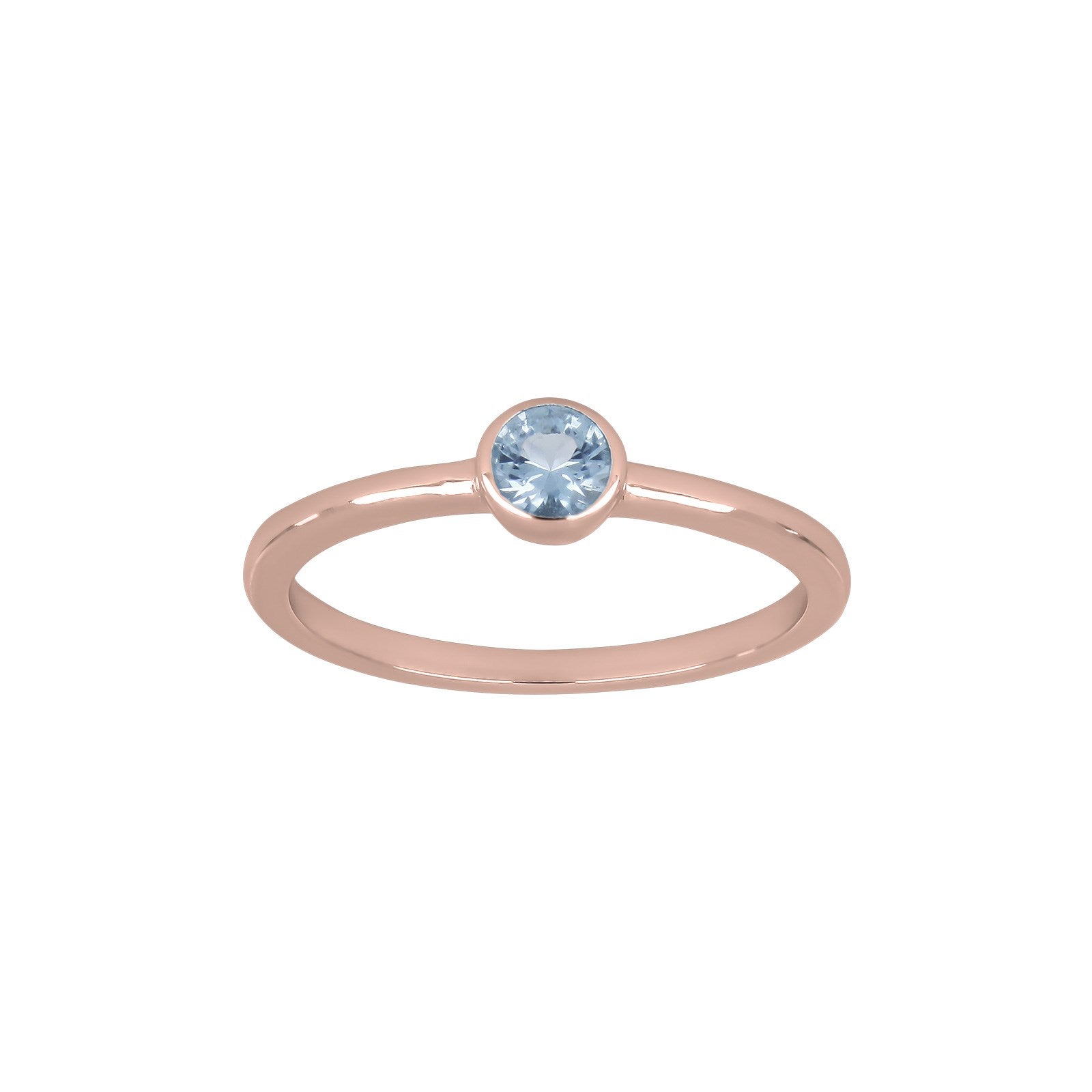 Silver ring 4mm light blue HILDANOR