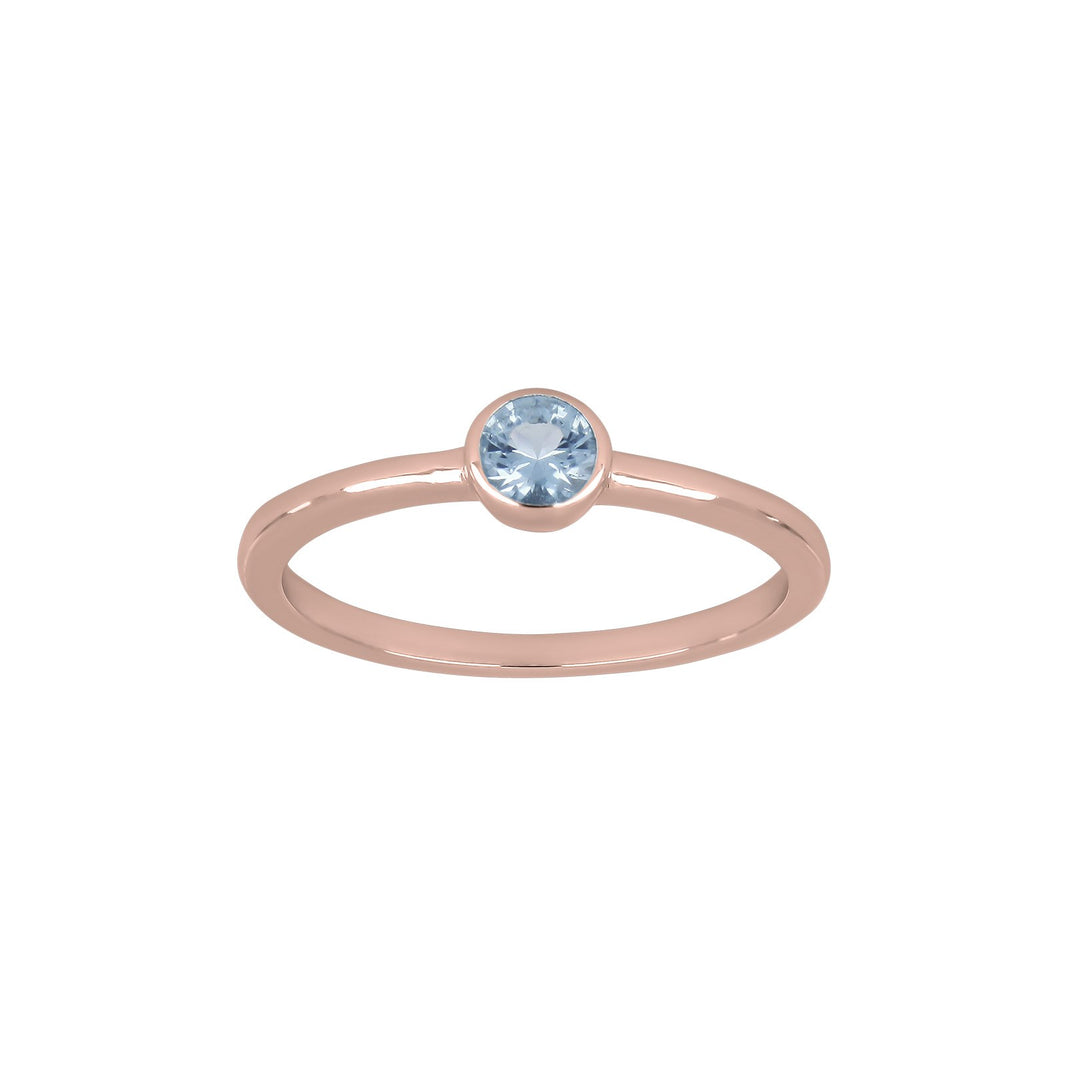 Sølv ring 4mm lyseblå HILDANOR - Forgyldt / 60