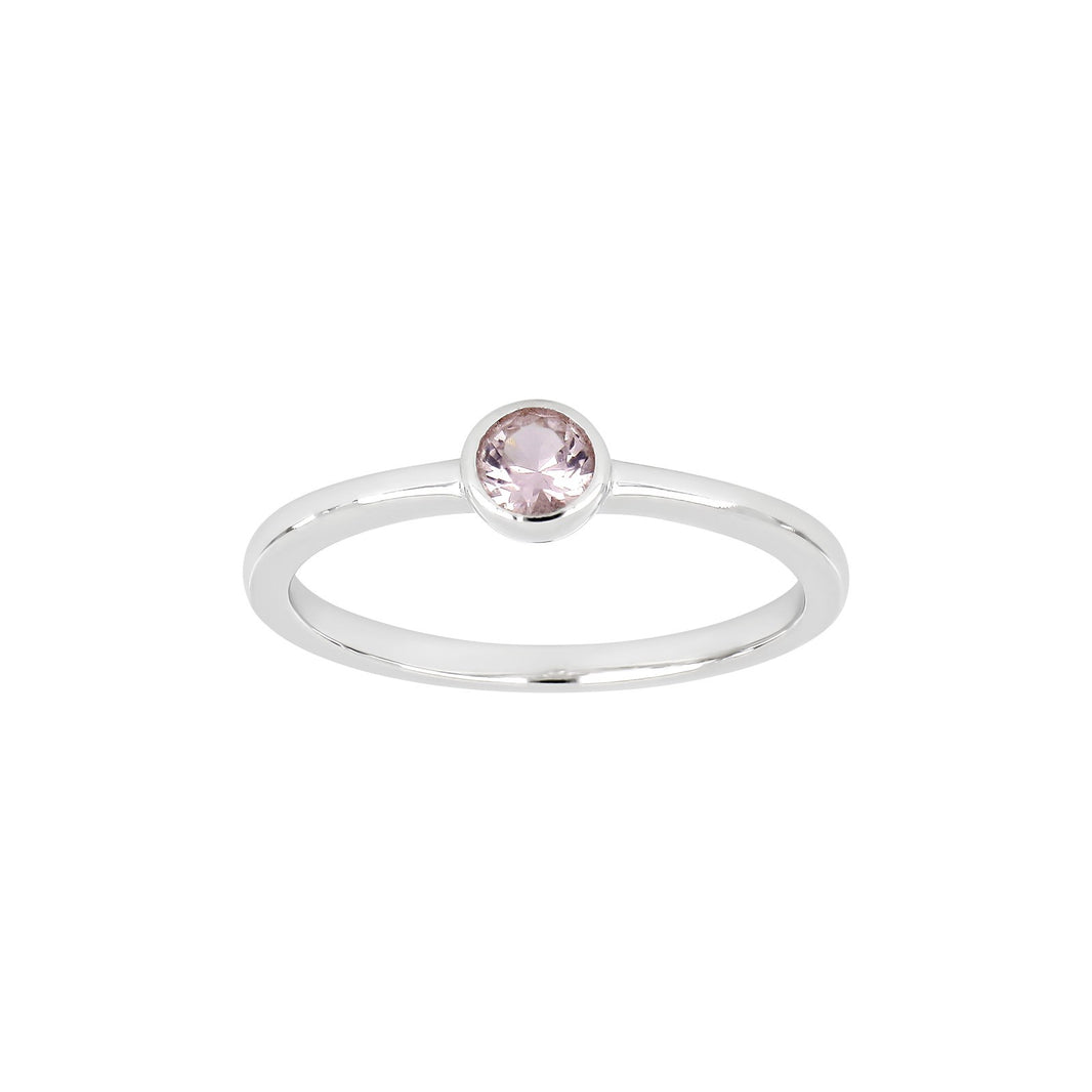 Sølv ring 4mm lyserød HILDANOR - Forgyldt / 60