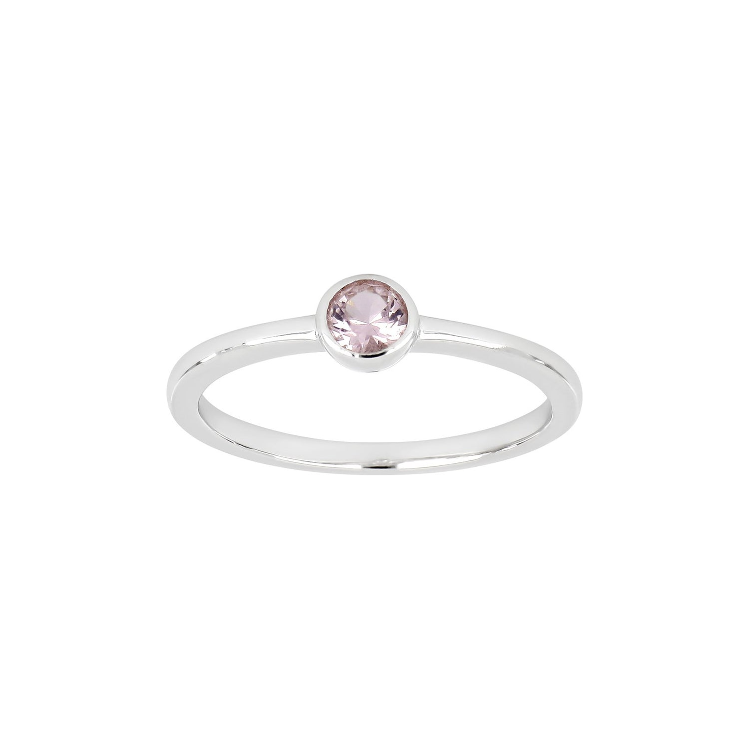 Silberring 4mm rosa HILDANOR - Vergoldet / 60