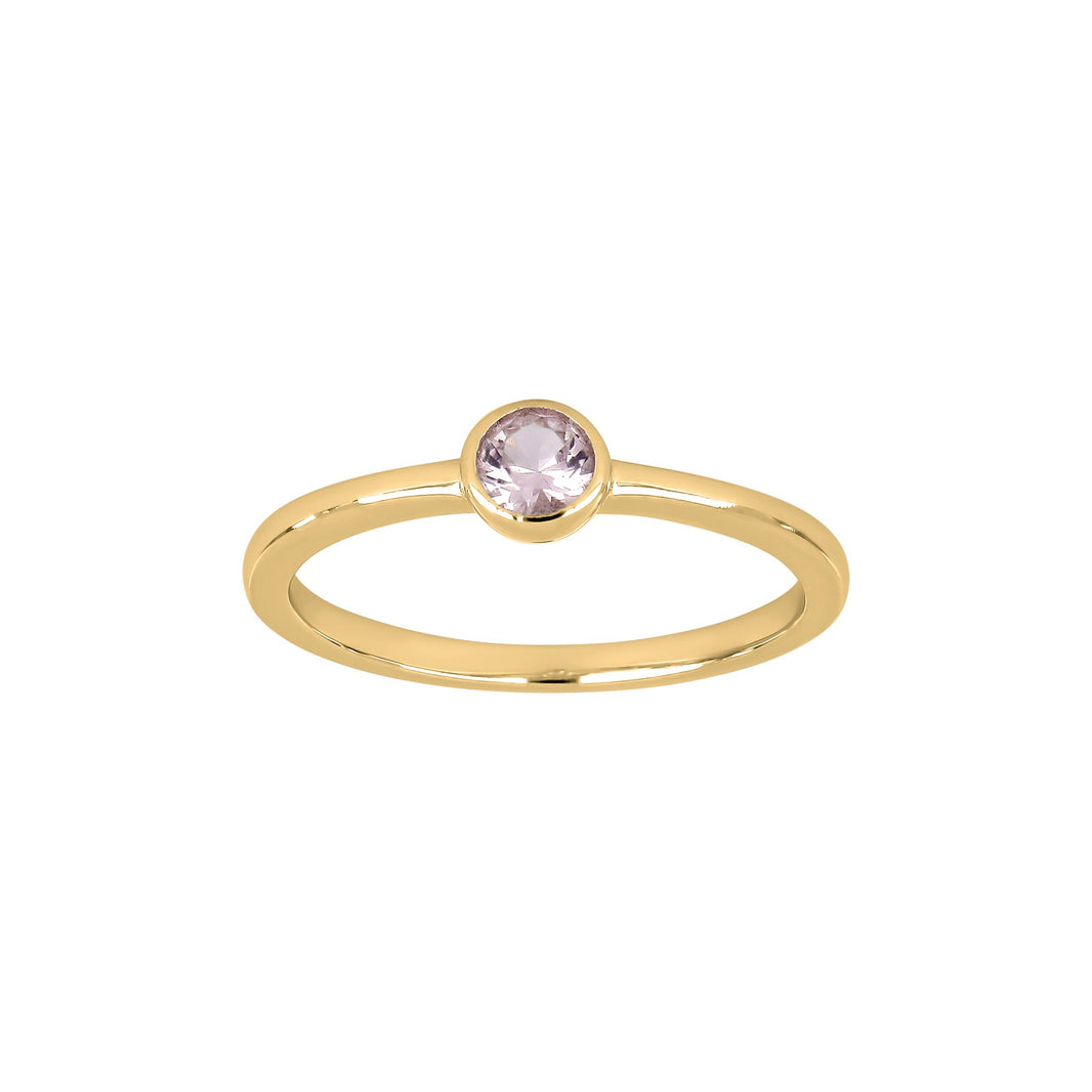 Sølv ring 4mm lyserød HILDANOR - Forgyldt / 60