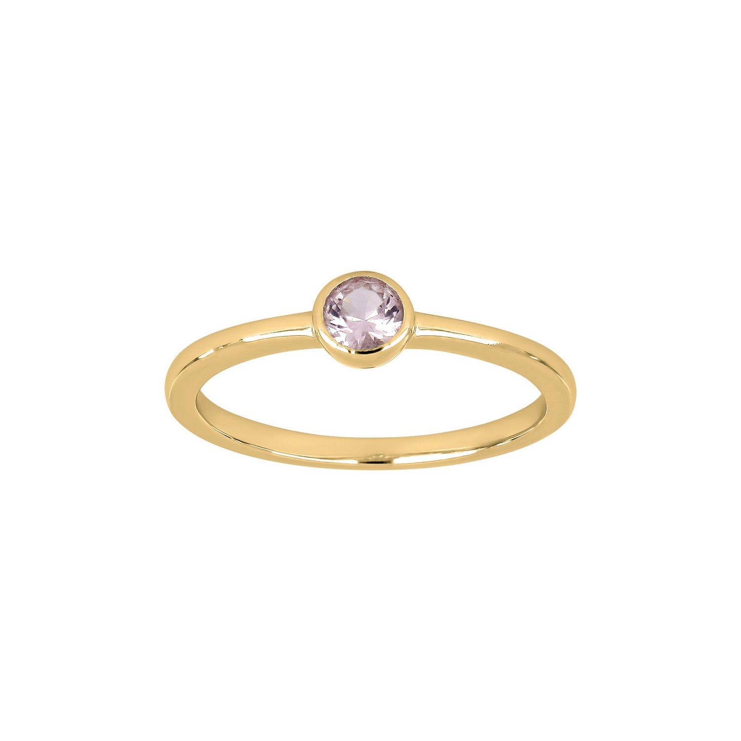Silberring 4mm rosa HILDANOR - Vergoldet / 60