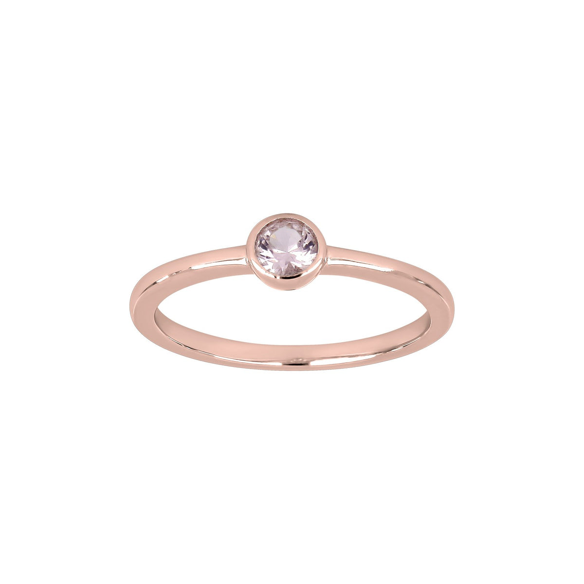 Silver ring 4mm pink HILDANOR - Rose gold plated / 54