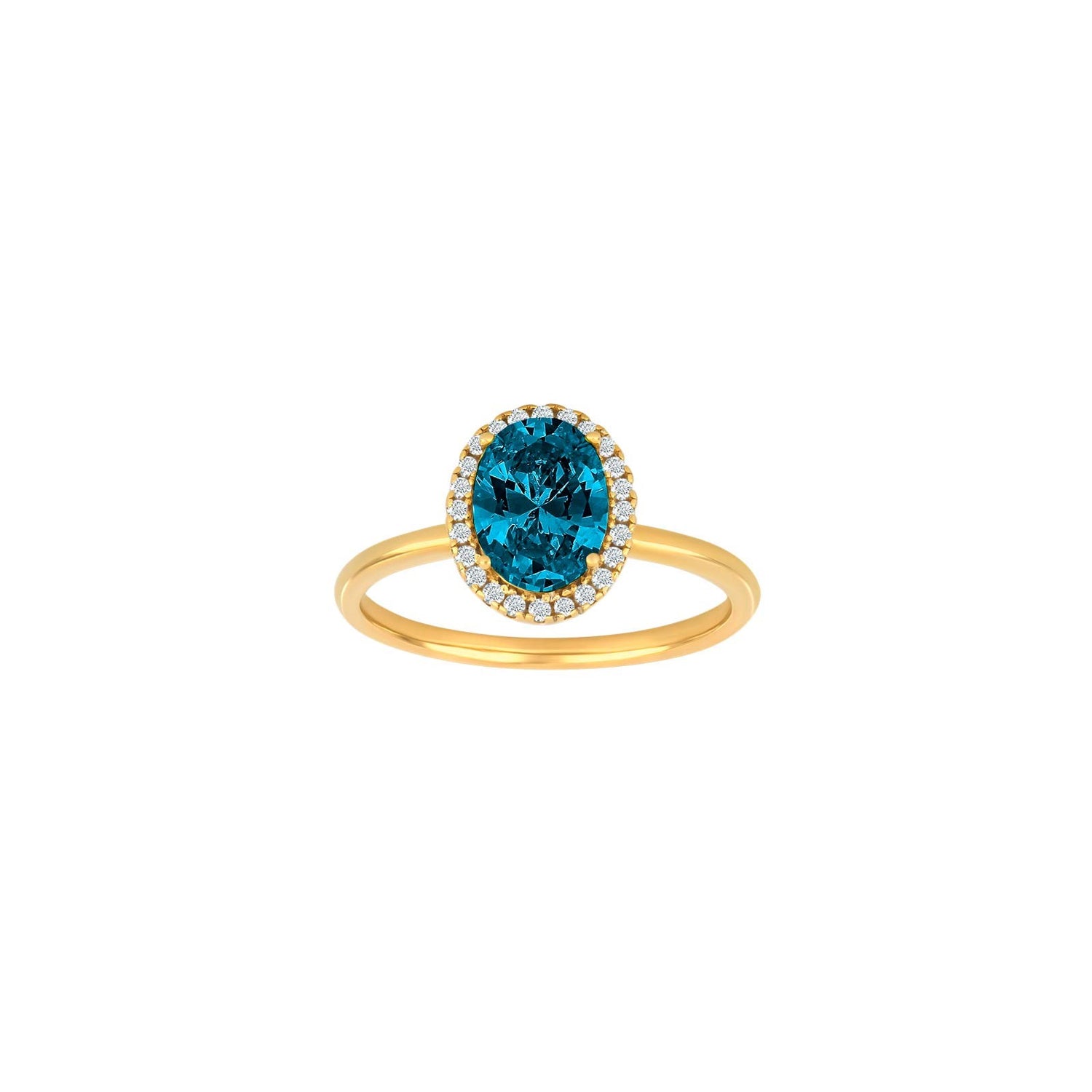Vergoldeter Ring MILLENOR blau - Vergoldet / 60