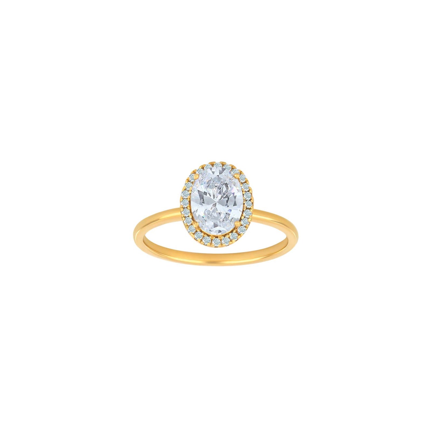 Vergoldeter Ring MILLENOR weiß - Vergoldet / 60
