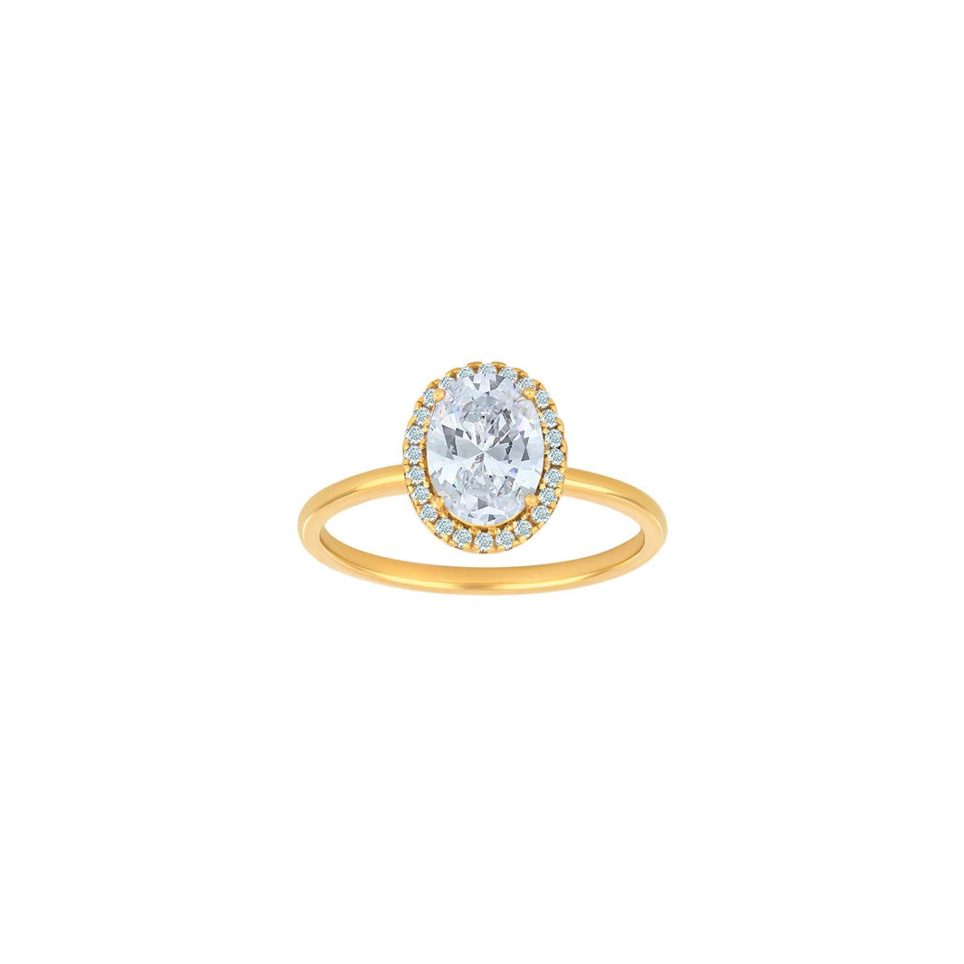 Vergoldeter Ring MILLENOR weiß - Vergoldet / 60