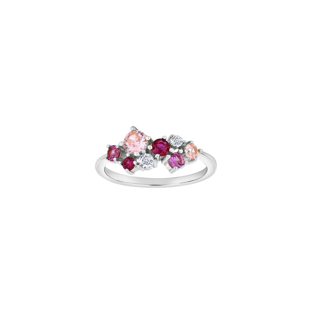 Rhd. silver ring NADINENOR pink - Gold plated / 54