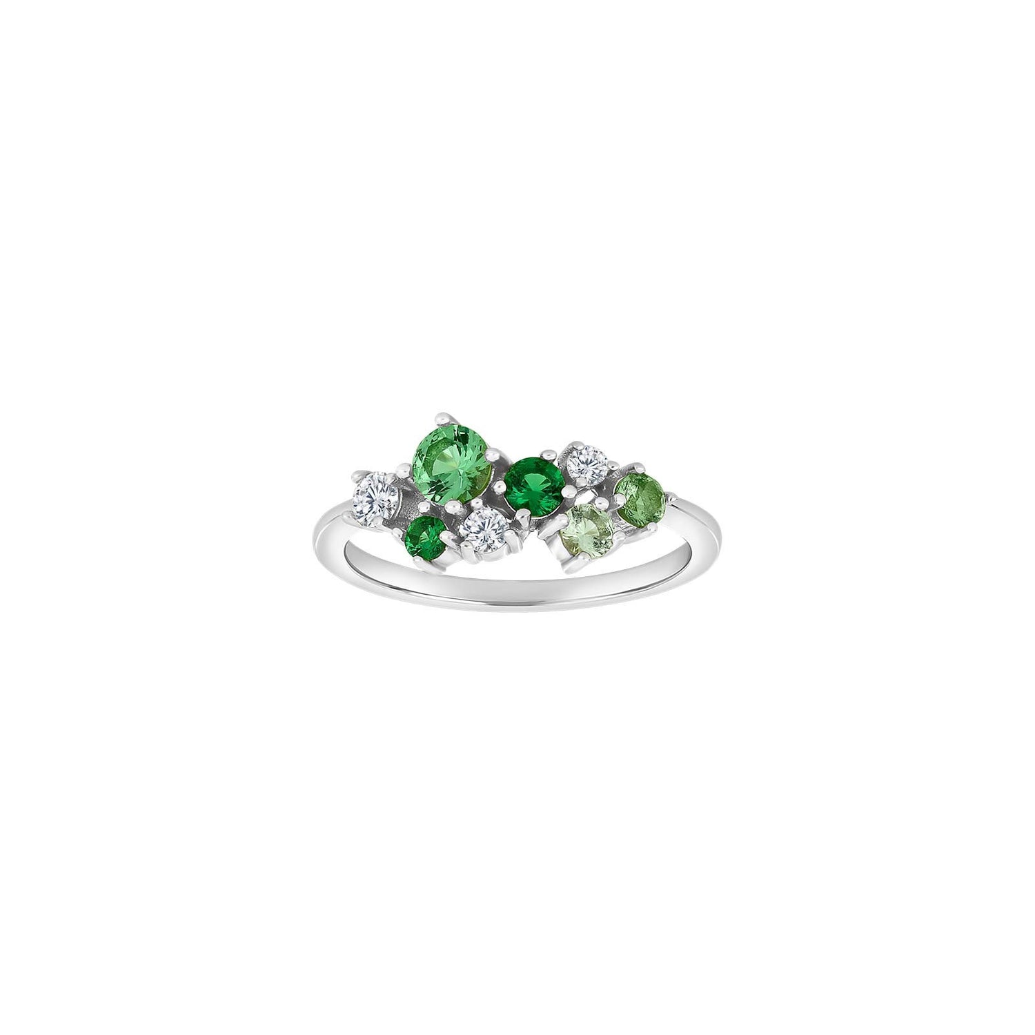 Rhd. Silber Ring NADINENOR grün - Vergoldet / 60