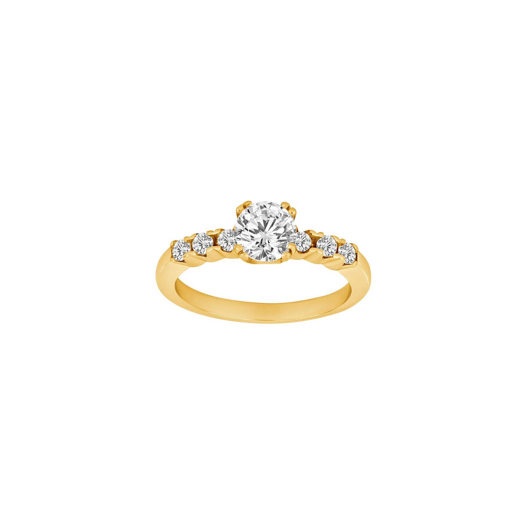 Rhd. Silver ring ELLENOR - Gold plated / 60