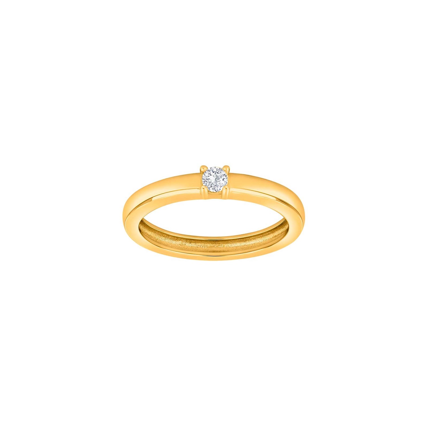 Rh. Silberring 1cz OBINOR - Vergoldet / 60