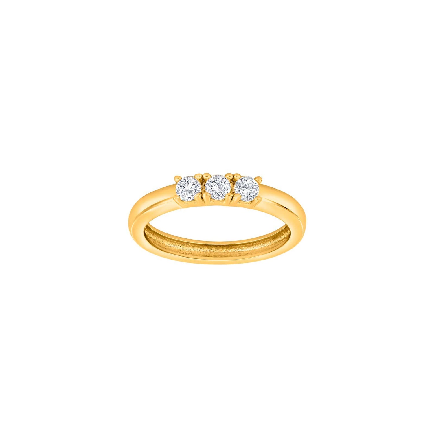 Rh. Silberring 3cz OBINOR - Vergoldet / 60