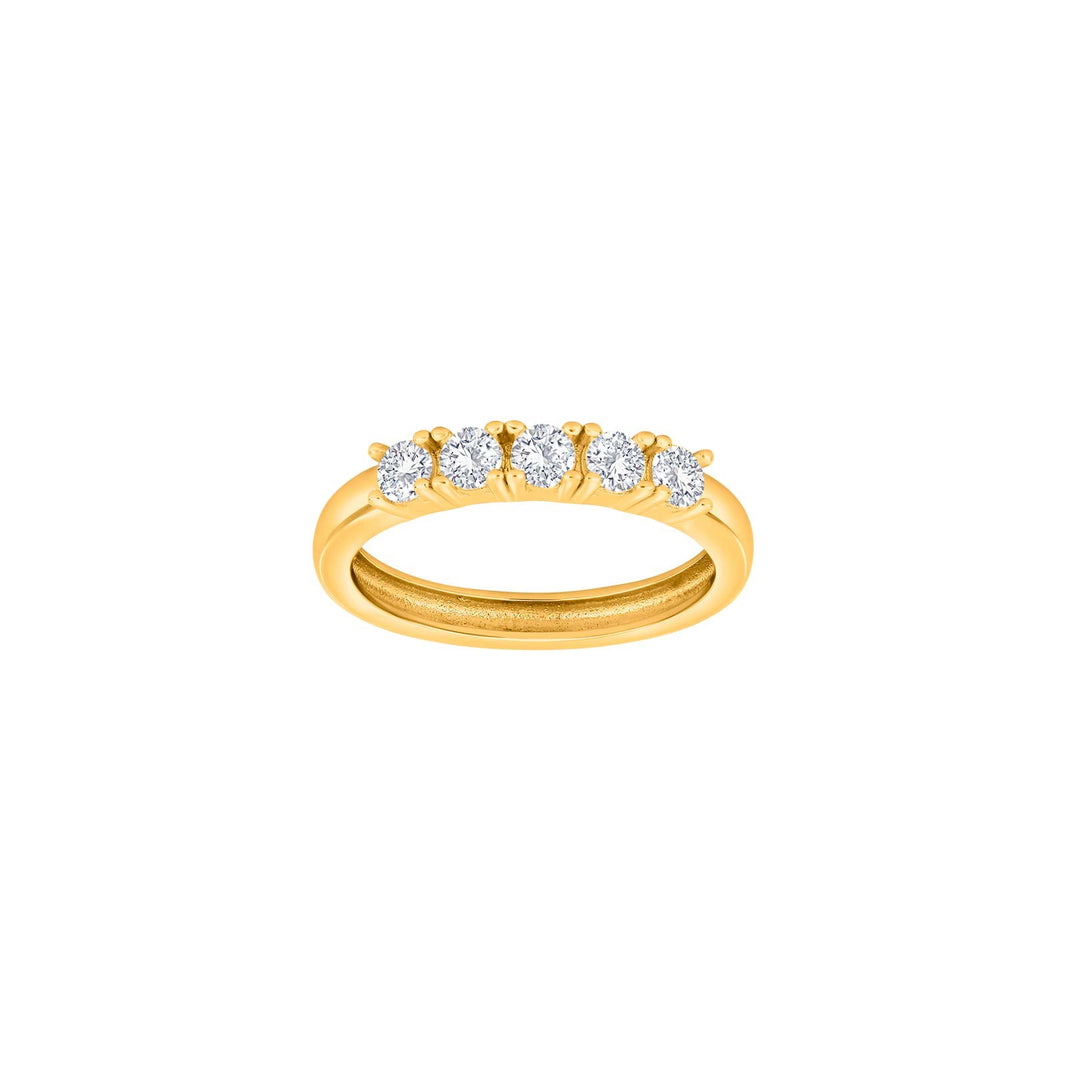 Rhd. Sølv ring 5cz OBINOR - Forgyldt / 60