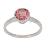 14 kt. Weißgoldring mit rosa Turmalin*