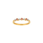 14 kt. Goldring mit rosa Turmalin + Durchmesser 0,06 ct W/SI