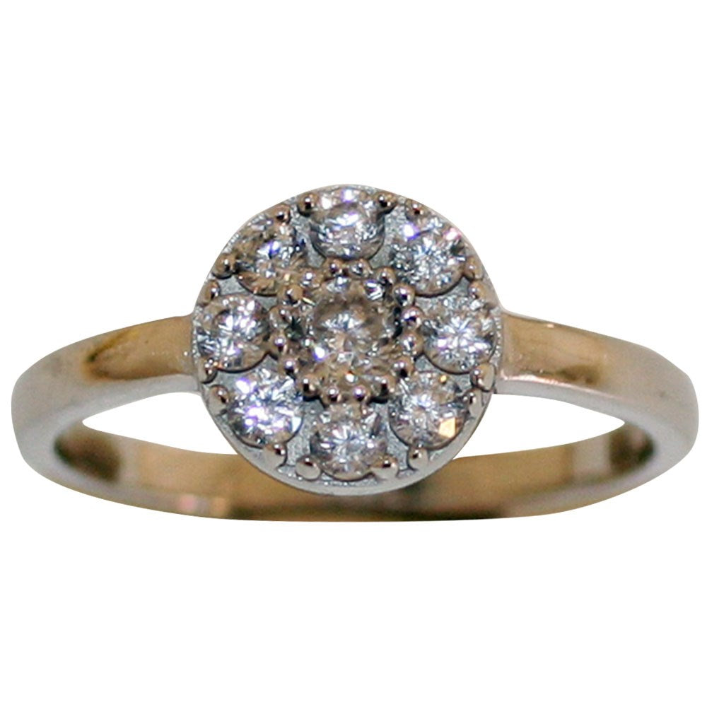 Silver rhd. ring w/ cz