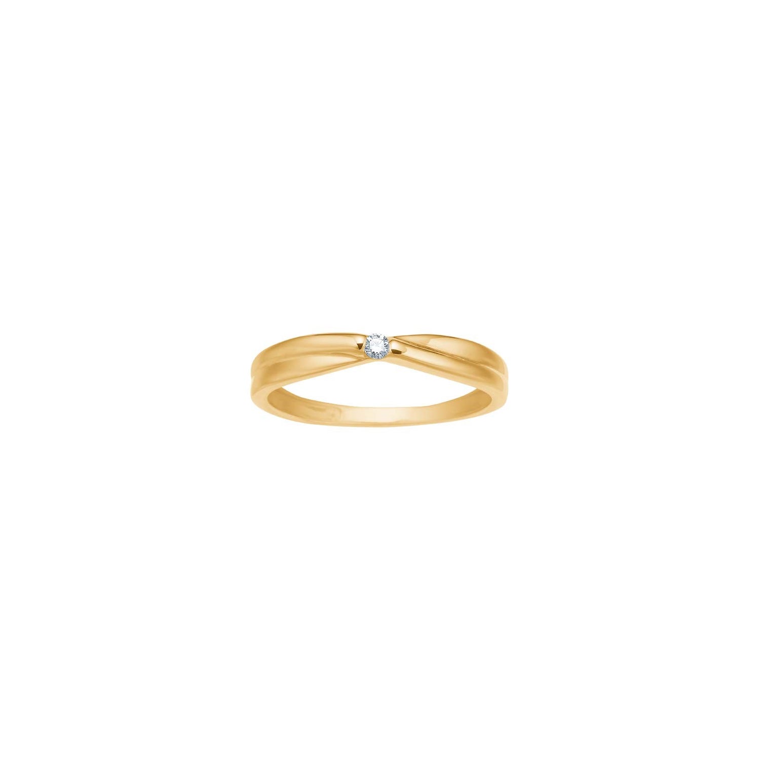 14kt. Goldring m. 0,03ct W/SI