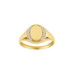 8kt. guldring m/cz og plade