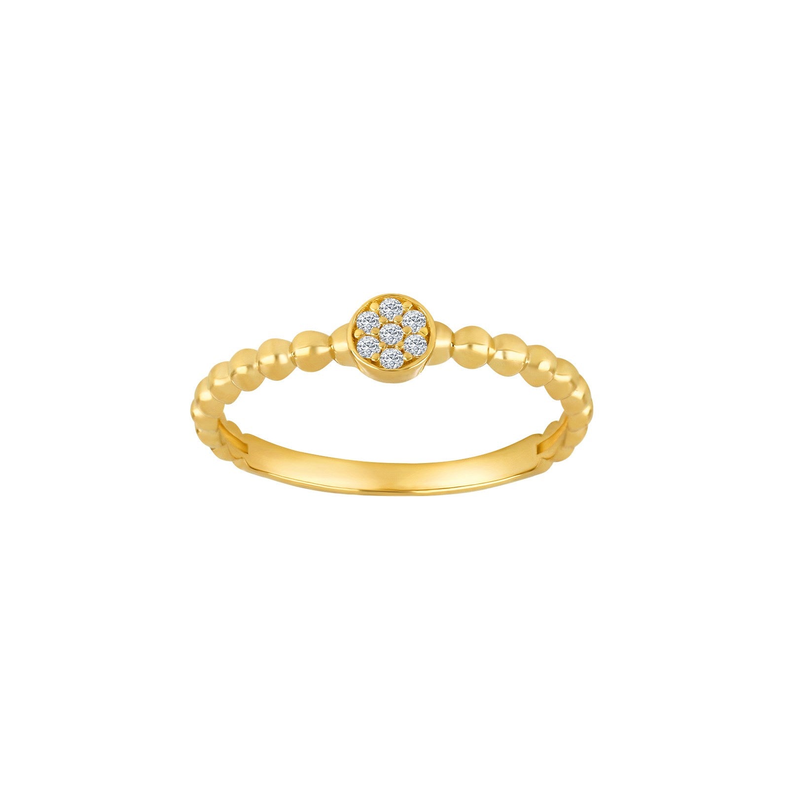 8kt. guldring m/cz og kugler
