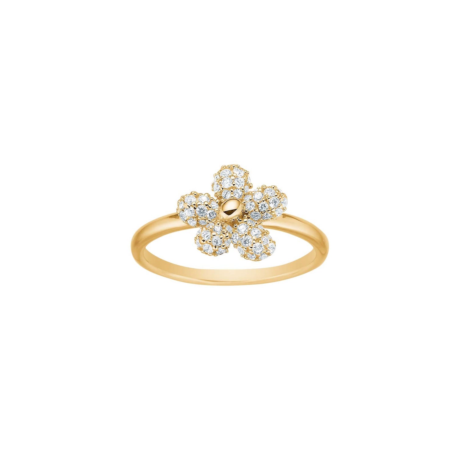 Rhd. Silver ring PHOEBENOR - Gold plated / 58