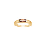 Gold-plated silver ring brown FACET52