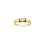 Gold-plated silver ring green FACET52