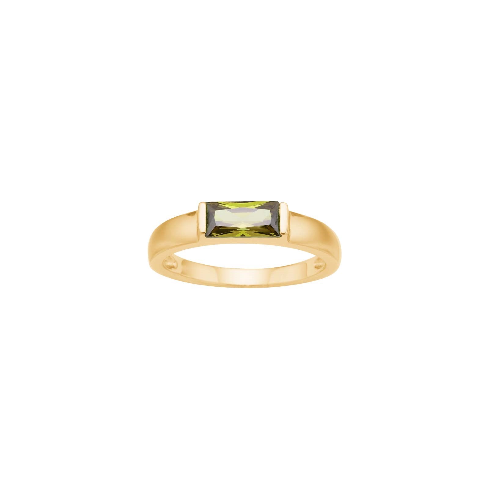Gold-plated silver ring green FACET52