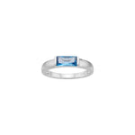 Rhd. Silber Ring Blau FACET52