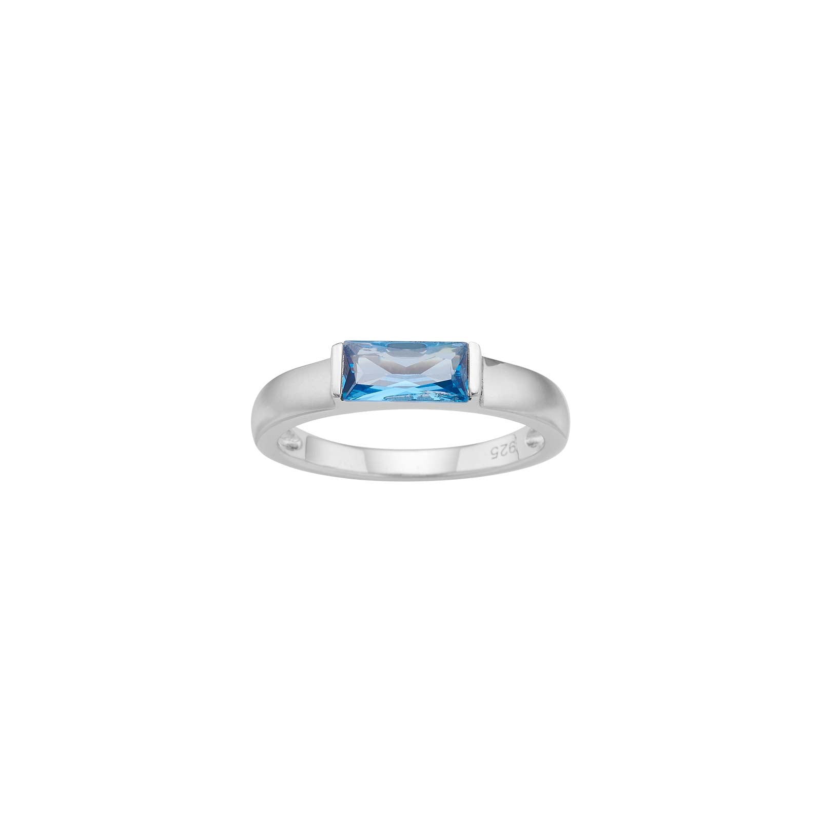 Rhd. Silber Ring Blau FACET52
