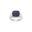 SON Rhod. silver ring with sodalite