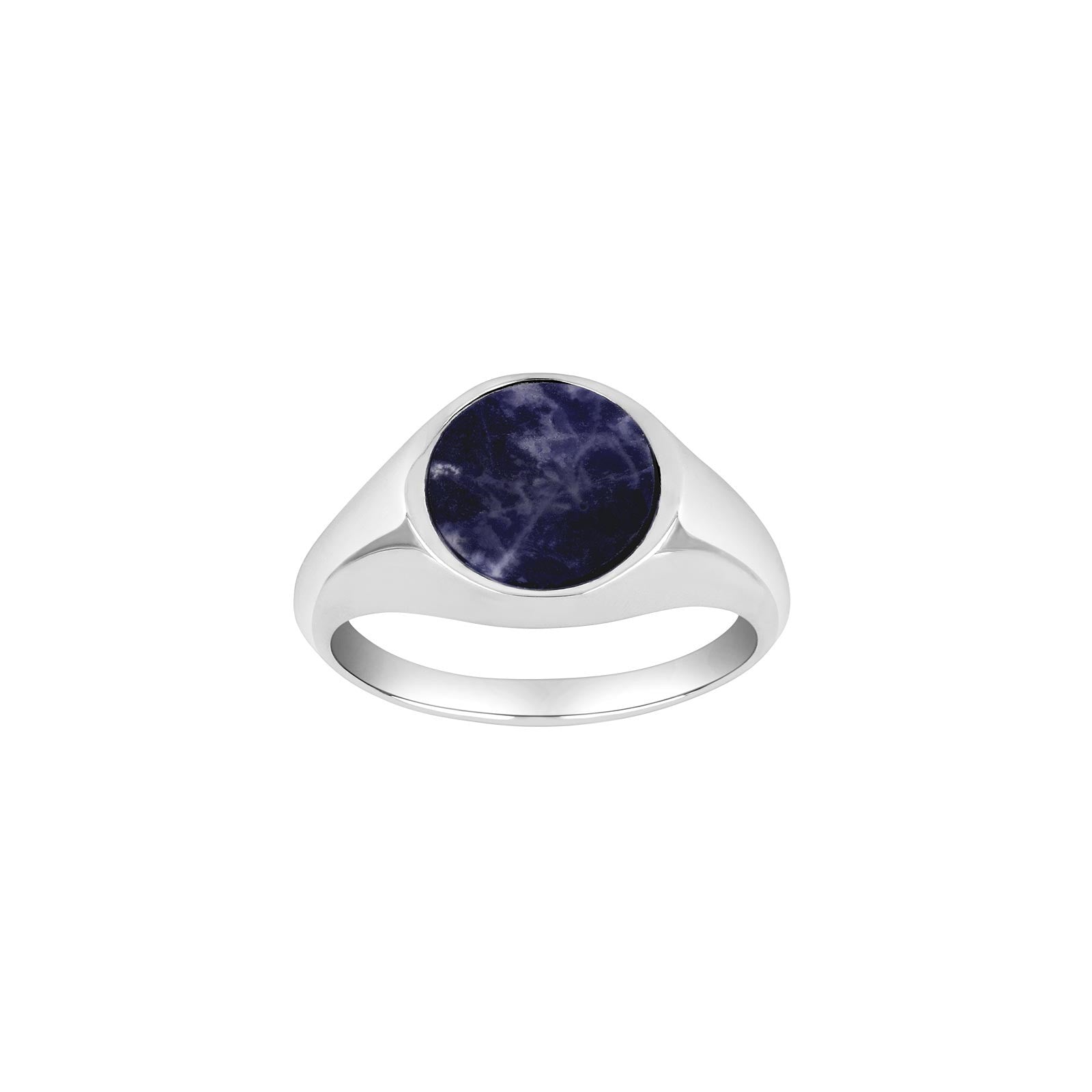 SON Rhod. silver ring with sodalite