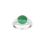 SON Rhod. silver ring with malachite