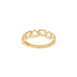 8kt. guldring m/hjerter