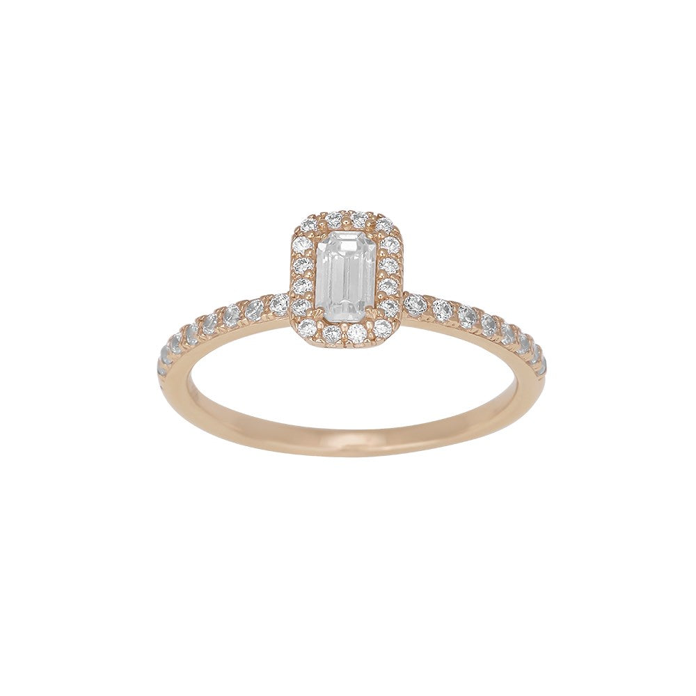 8kt. guldring firkantet m/cz
